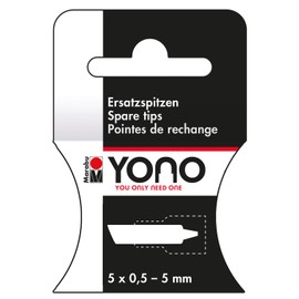 Marabu 1240000004007 Yono Marker Replacement Tips 0.5 - 5 mm, 5 High-Quality Japanese Chisel Tips for Replacing