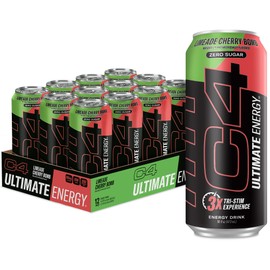 Cellucor C4 Ultimate | Pre Workout Sugar Free Energy Drink | Tri-Stim Experience with 300mg Caffeine + TeaCrine + Dynamine | Limeade Cherry Bomb | 16oz (Pack of 12)