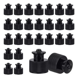 OLYCRAFT 100Pcs 24/410 Black Plastic Push Pull Replacement Caps 24mm Inner Diameter Twisted Sport Bottle Lid 1x1.2 Inch Plastic Water Bottle Cap for Water Bottle Replacement Tops Sport Bottle Lid