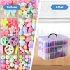 VTG Bead Organizer Box, 84 Pcs Small Organizers, 3-Tier Bead