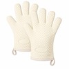 2-Piece Silicone Oven Mitt Set for Cooking – Heat-Resistant Cotton-Lined