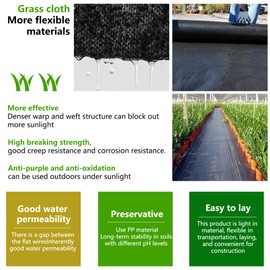 elfinrm 4x250ft Weed Barrier Fabric Landscape, Long-Term Use, Flexible, Breathable, Water Permeable, Grass Barrier Landscape Fabric Ground Cover Cloth for Garden Planting Weed Blocking