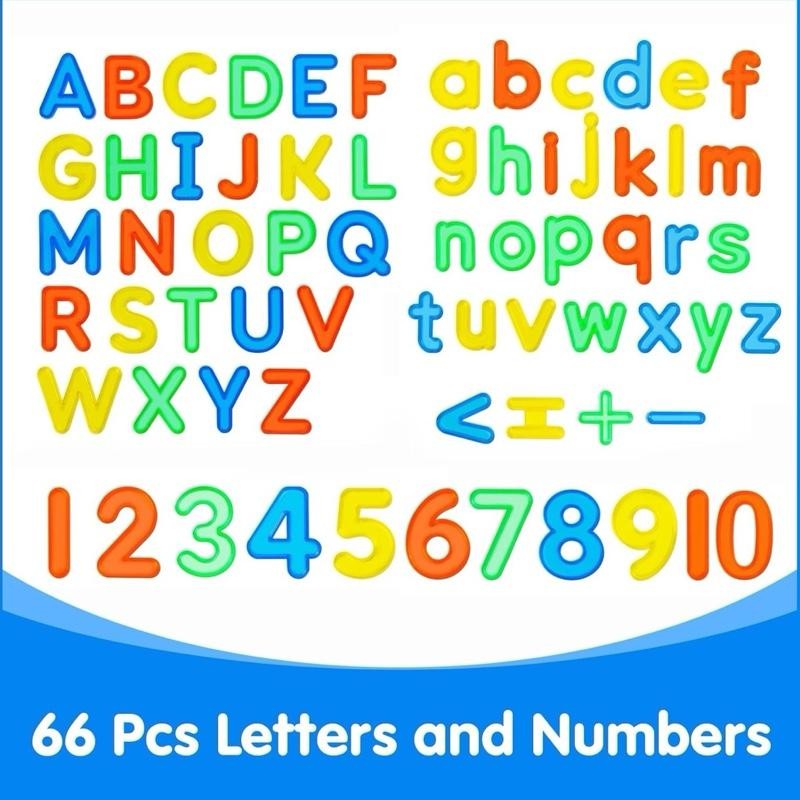 Oscarios 66 Pcs Translucent Letters and Numbers Set with Colorful