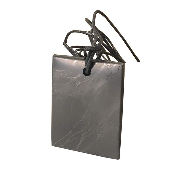 Shungite Pendant Plate 3 x 2 cm with Carrying Cord