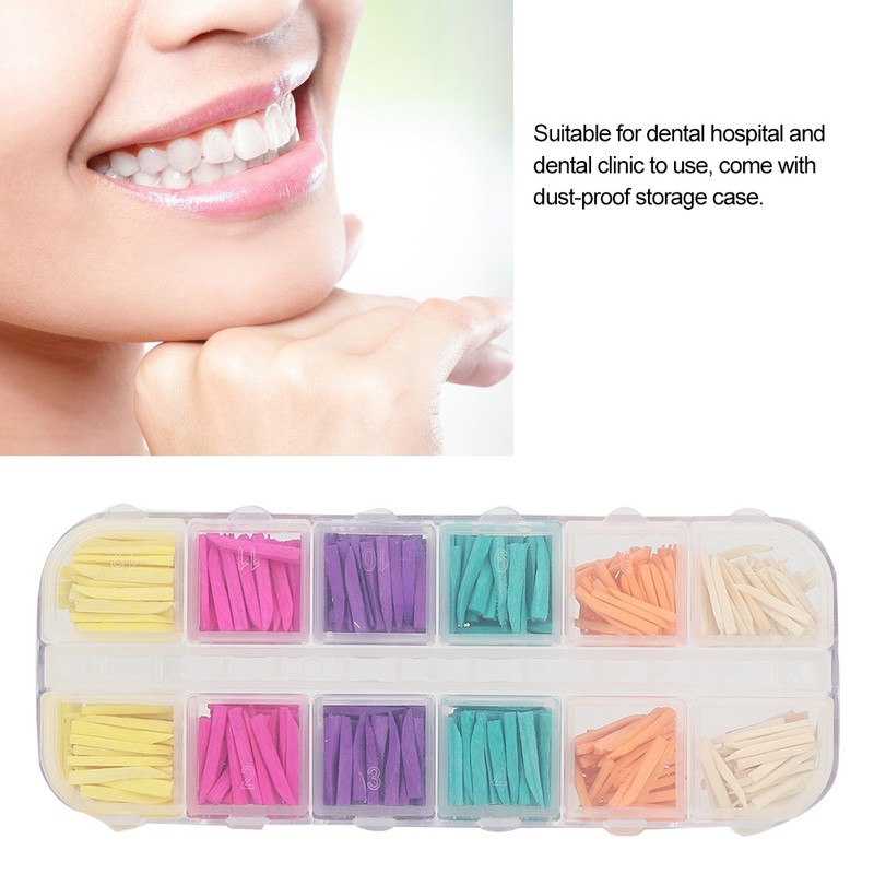 Colorful Dental Restoration Interdental Composite Contoured Wooden Wedges (600pcs)