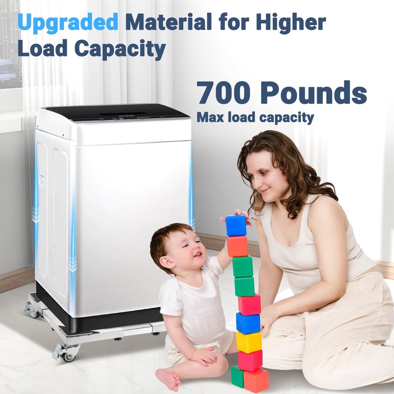 WBD WEIBIDA Upgraded Stainless Steel Washing Machine Dolly Cart, 700lbs