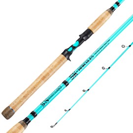 Sougayilang Inshore Saltwater Fishing Rods, Spinning Rods and Casting Rods with AAA Cork Handles,IM7 Toray Carbon Blanks- 7' - Blue- Casting