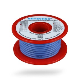 BNTECHGO 18 Gauge Silicone Wire Spool 50 ft Blue Flexible 18 AWG Stranded Tinned Copper Wire