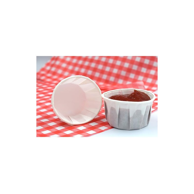 250 x 2oz/60ml Round Waxed Paper Souffle Pots, Ideal for