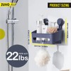 Zuvo Shower Shelf No Drilling with Suction Cups, Glue-Free Bathroom