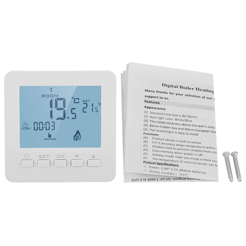 LCD Thermostat, Holiday Mode Thermostat for Maison for Temperature Control