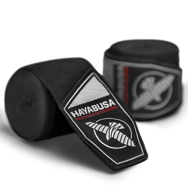 Hayabusa Boxing Hand Wraps Perfect Stretch 4.0 for Men & Women - Black, 180 inches