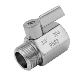 Fitvell Stainless Steel Garden Hose Shut Off Valve 3/4" GHT Male x Female Thread Garden Hose Connector