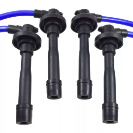 V M S RACING 5X Genuine Blue VMS Racing Spark Plug Wire 10.2MM Set For Honda Prelude H22 VTEC