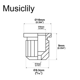 Musiclily Ultra 5/16" Full Solid Brass G-TLB-1 Guitar String Ferrules String Through Body Rear Mount Bushings for Tele Style Electric Guitar, Black (Set of 6)