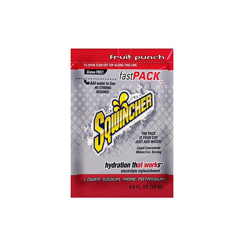 Sqwincher 015305-FP Fast Pack Liquid Concentrate Packet, 6 oz, Red,