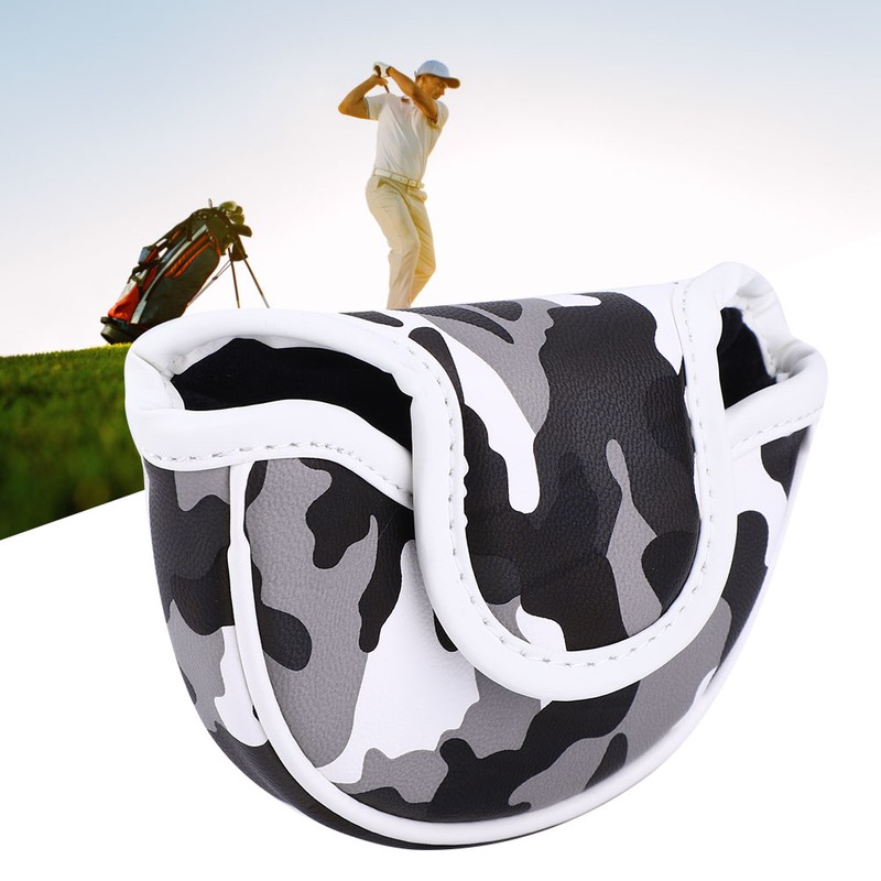 PU Leather Camouflage Semicircular Waterproof Magnetic Buckle Golf Putter Head