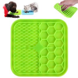 Kwispel Lick Mat for Dogs, Dog Lick Mat with Suction Cups for Anxiety, Peanut Butter Dog Licking Mat Slow Feeder Dispensing Treater Lick Pad for Dogs Cats Grooming Bathing and Training (Small Green)