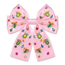 MOLOCH Cinco De Mayo Hair Bows Fiesta Sombrero Cactus Avocado Hair Bows Barrette Mexican Holiday Hair Accessories Gifts