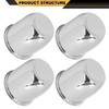 CNNELL 4pcs Push Through Chrome Wheel Center Caps Fit 3.18"