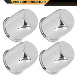 CNNELL 4pcs Push Through Chrome Wheel Center Caps Fit 3.18" Rims Center Bore Dimensions Only