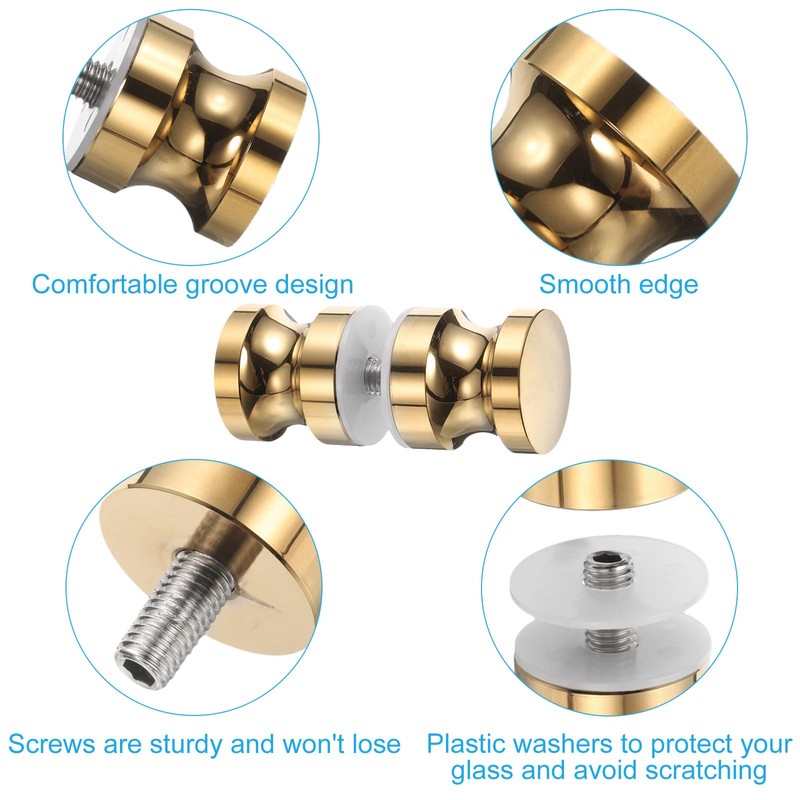 sourcing map Glass Door Handles, Round Sliding Shower Doors Knob