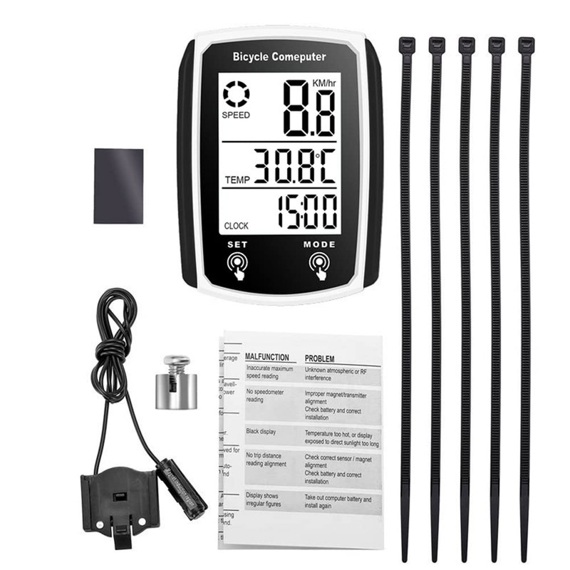 EXGUEACK Bike Computer Wired, Waterproof Bicycle Speedometer and Odometer with