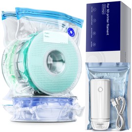 Filament Storage Bags with Upgrade Auto Pump, 30 Filament Vacuum Storage Bags Plus 30 Desiccants and 5 Clips, Filament Vacuum Bags Upgrade Designed for Filament Storage