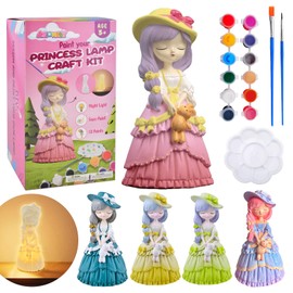 ASIOWELY Paint Your Own Princess Girl Lamp Kits,Arts and Crafts Supplies for Kids Toys Ages 4-6-8,DIY Art Night Light Painting for Girls Teens Ages 5-10,Birthday Gifts for 3-12+ Year Old Toddler Adult