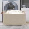 COMFY-HOMI Large Rectangular Blanket Basket, Woven Cotton Rope Baskets for
