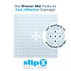 SlipX Solutions Large Non-Slip Shower Mat with Drain Holes: White