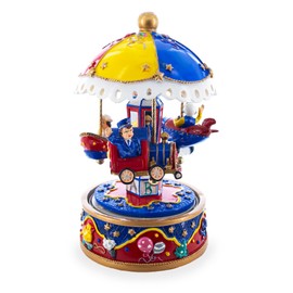 BestPysanky Musical Figurine with Airplane, Boat, and Train