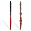 2 Pcs Small Round Brush Boar Bristle Round Brush Quiff