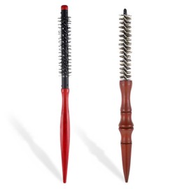 2 Pcs Small Round Brush Boar Bristle Round Brush Quiff Roller