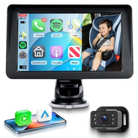 Orderich Orderich Baby Car Camera for Backseat HD 1080P, 7 IPS Screen Facing Car Baby Monitor with Wireless Carplay Android Auto Mirror Link, Support Night Vision Adjustable View Angle Easy Setup FM BT GPS