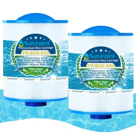 Savener® 6CH-502 PAS50SV Hot Tub Spa Filter Cartridge, Compatible with PAS50SV-F2M, Unicel 6CH-502, Filbur FC-0311, M60506, AR50, AK-90161, Excel Filters XLS-604, 50 Sq. Ft, 2 Pack