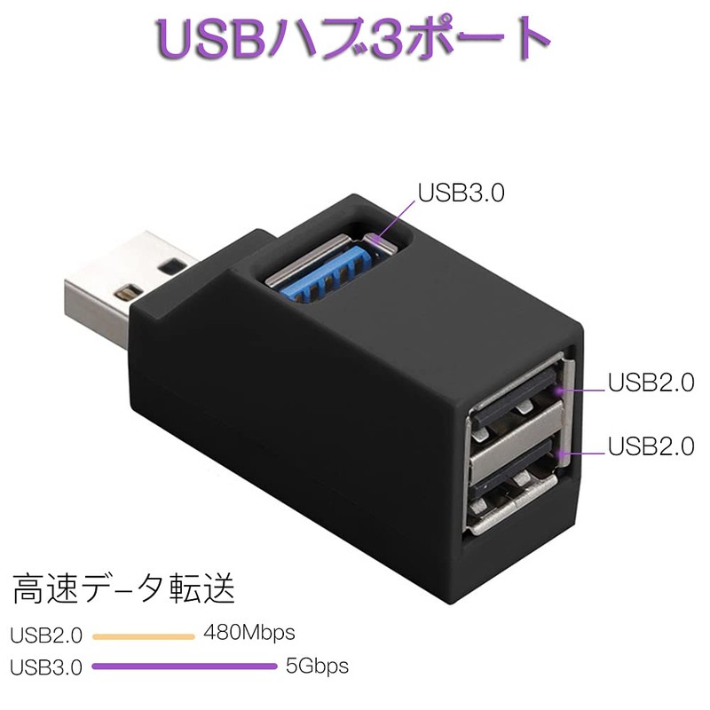 Samcos USB Hub, 3 Ports, Set of 2, Ultra Small,