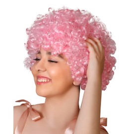 Matissa Unisex Clown Wig Circus Funny Fancy Party Dress Accessory Afro Stag Do Fun Joker (Pink)