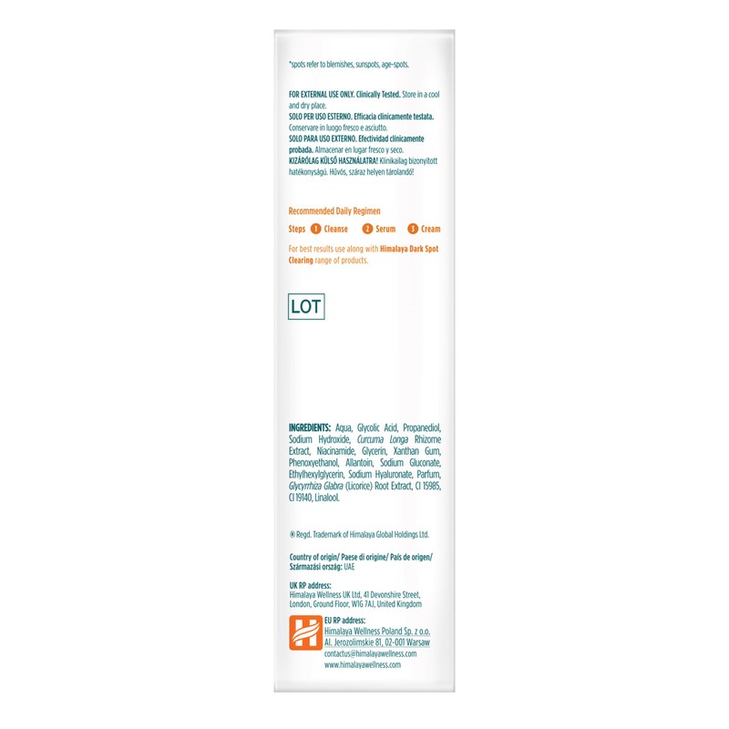 Himalaya Dark Spot Clearing Curcuma Face Serum, Visibly Reduces Dark