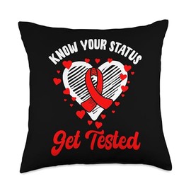 Know Your Status Get Tested HIV AIDS Awareness Campaign Throw Pillow