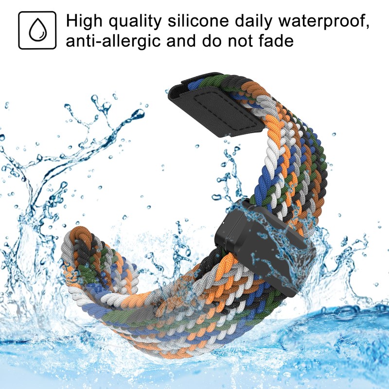 Strap for Garmin Instinct,22mm Soft Stretchy Nylon Precise Magnetic attraction