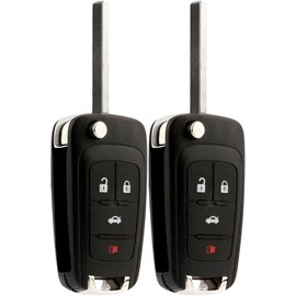 Set of 2 Car Key Fob Keyless Entry Remote Flip fits 2010-2017 Buick Allure Encore Lacrosse Regal Verano / Chevy Camaro Cruze Equinox Impala Malibu Sonic / GMC Terrain (OHT01060512)