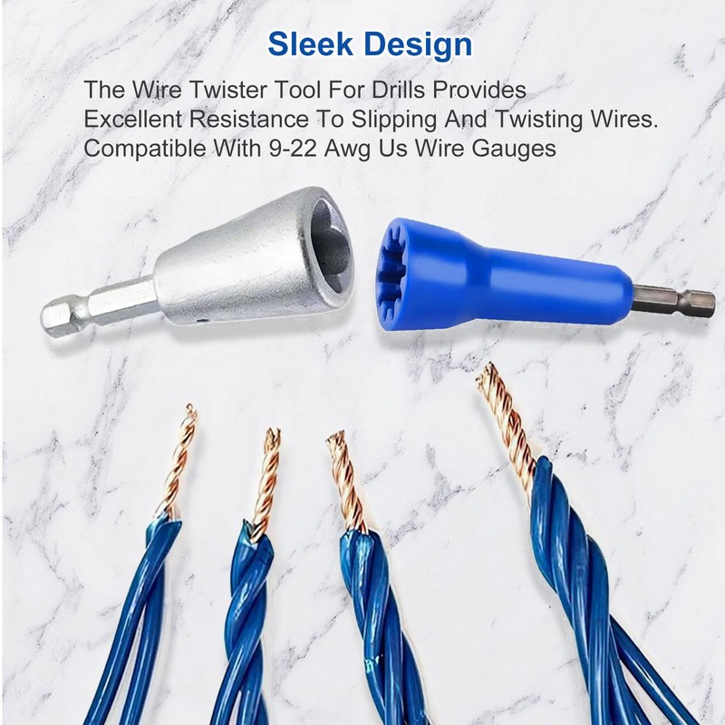 9Pcs Wire Twister Tool for Drill,YIHANGYE Wire Stripper for Drill,for