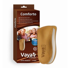 Vaya Medical Comforto Orthopeadic Insoles for Flat Valgus Feet Shoe Insole for Women Men Made of Sheepskin Brown 36 Size 3