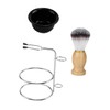 WOONEKY 1 Set Shaving Brush and Bowl Kit Stand Yellow