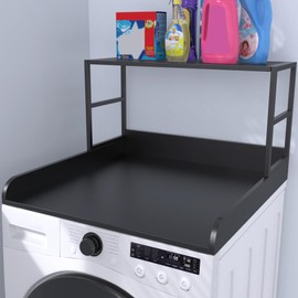 GDLF Washer Dryer Countertop Laundry Guard with Laundry Room Shelf for Single Washer/Dryer, 27.55" Depth x 27.55" Width