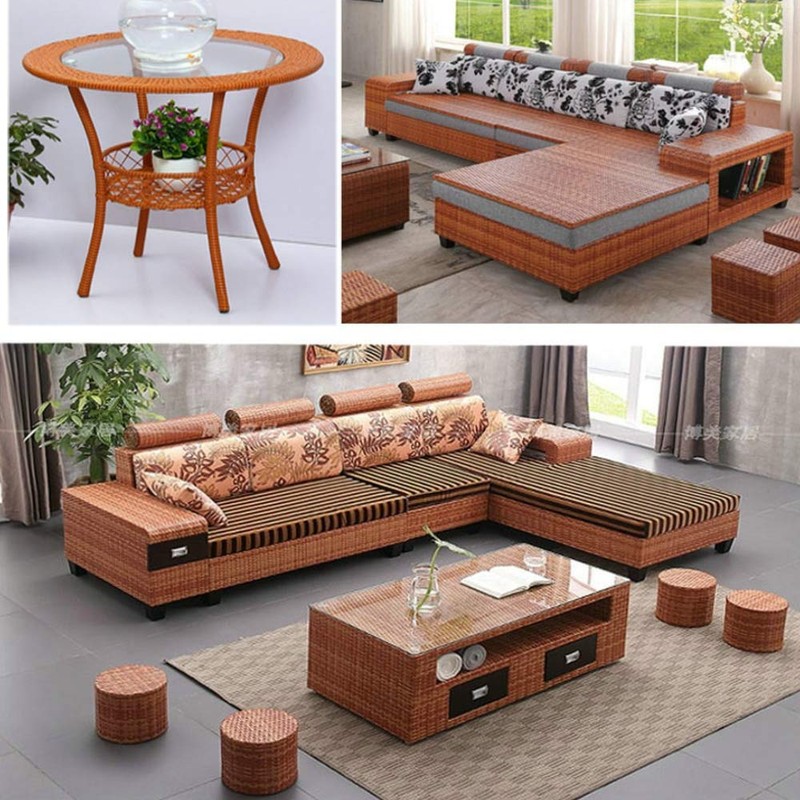 MBLUE 500g PE Rattan Flat Synthetic Rattan Fabric Plastic Knitted