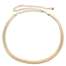 Trimming Shop Women Waist Belt Adjustable Metal Body Chain Stylish Clasp, Fashionable Accessory Ladies Waistband Casual and Formal Wear, Dress, Western Outfits