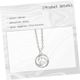 DEARMAMY 1pc Necklace Moon Sterling Silver Necklace Simple Diamond Necklace Necklaces for Women White Pearl Pendant Necklace Pearl Necklace Pearl Choker Necklace Mothers Day Jewelry