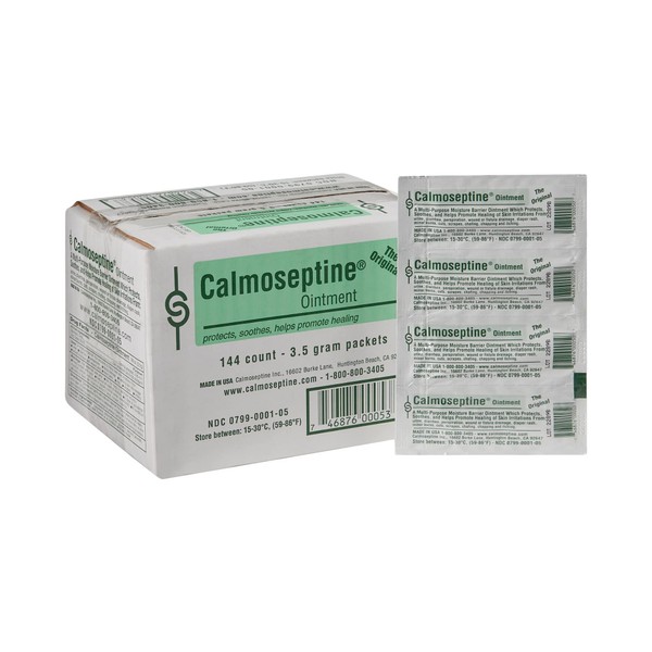 Calmoseptine Ointment Foil Packets 1/8 Oz 3.5G for Rashes and Irritated Skin - Case of 144